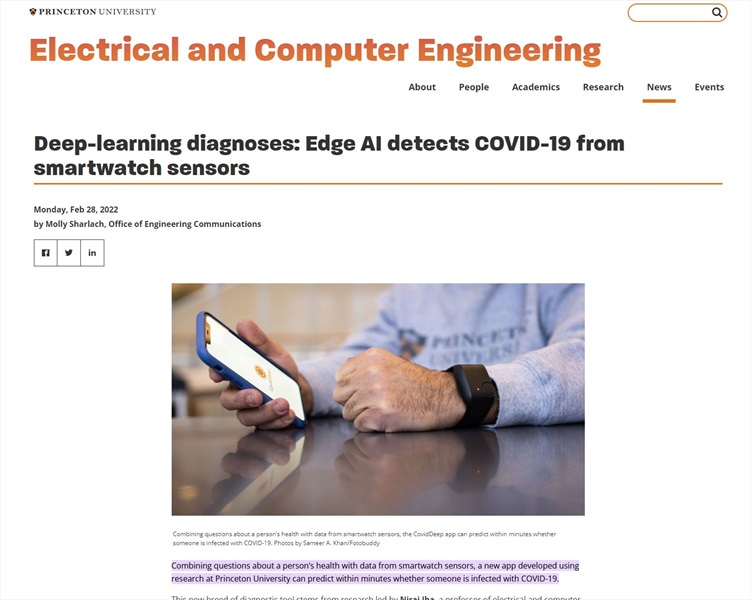 Deep-learning diagnoses: Edge AI detects COVID-19 from smartwatch sensors